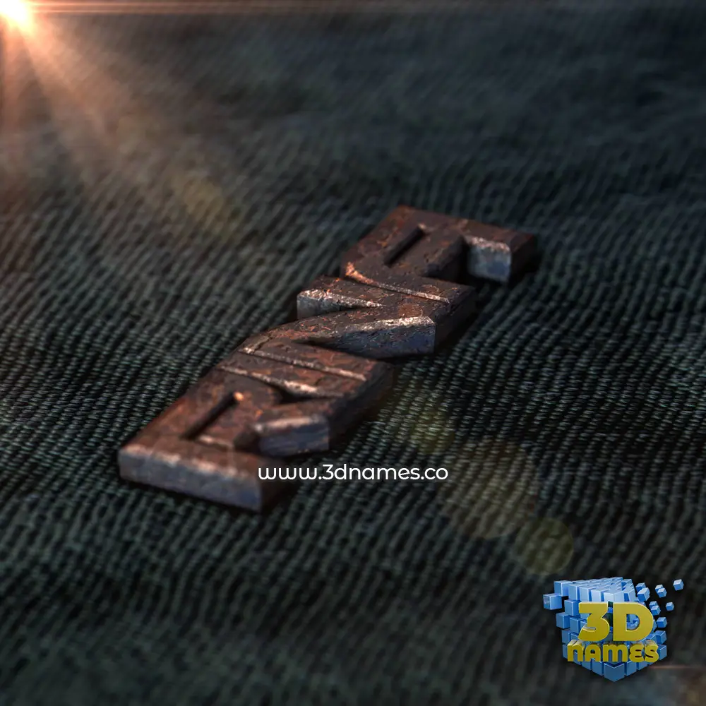 rina in Rusty Metal style - 3D name wallpaper