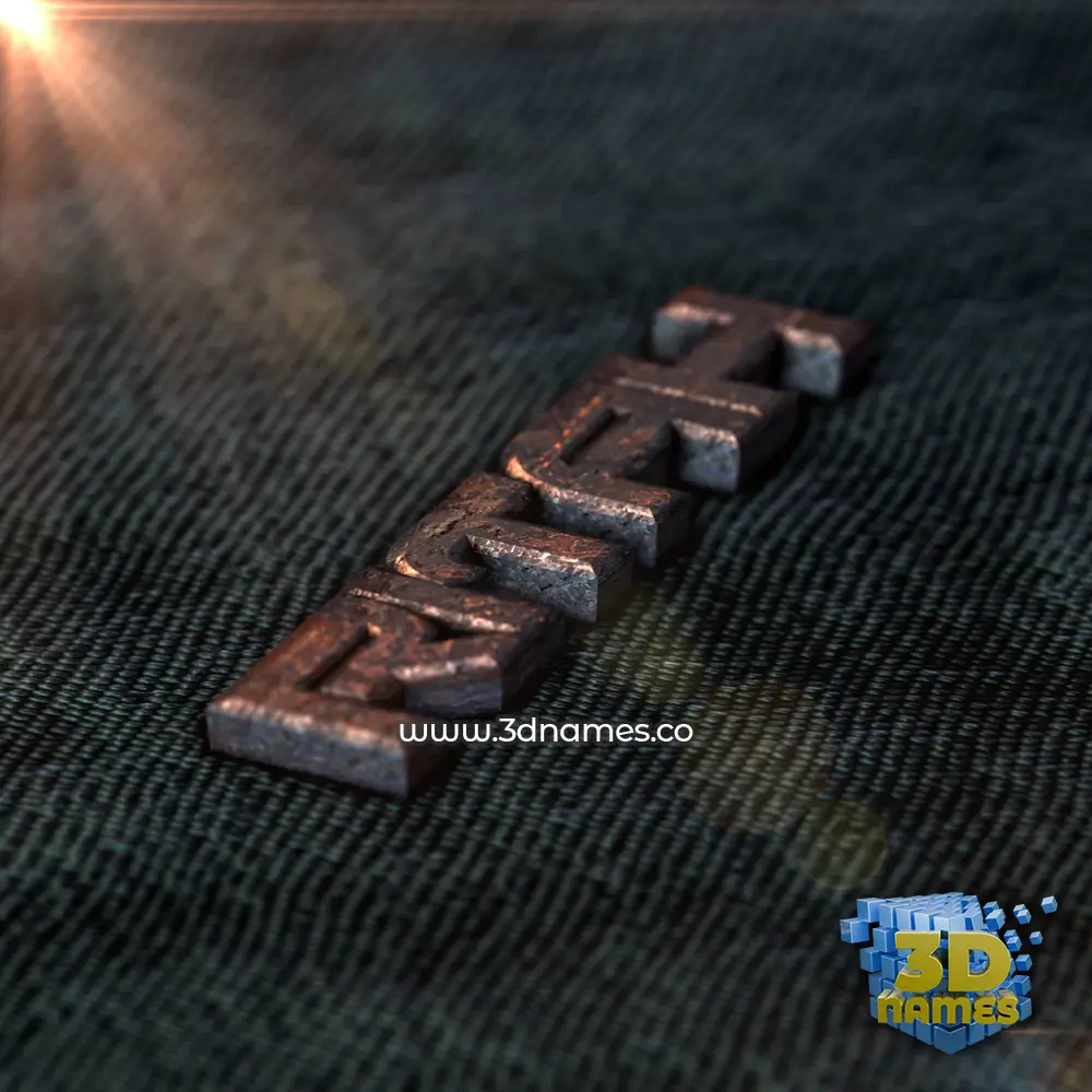 ritah in Rusty Metal style - 3D name wallpaper