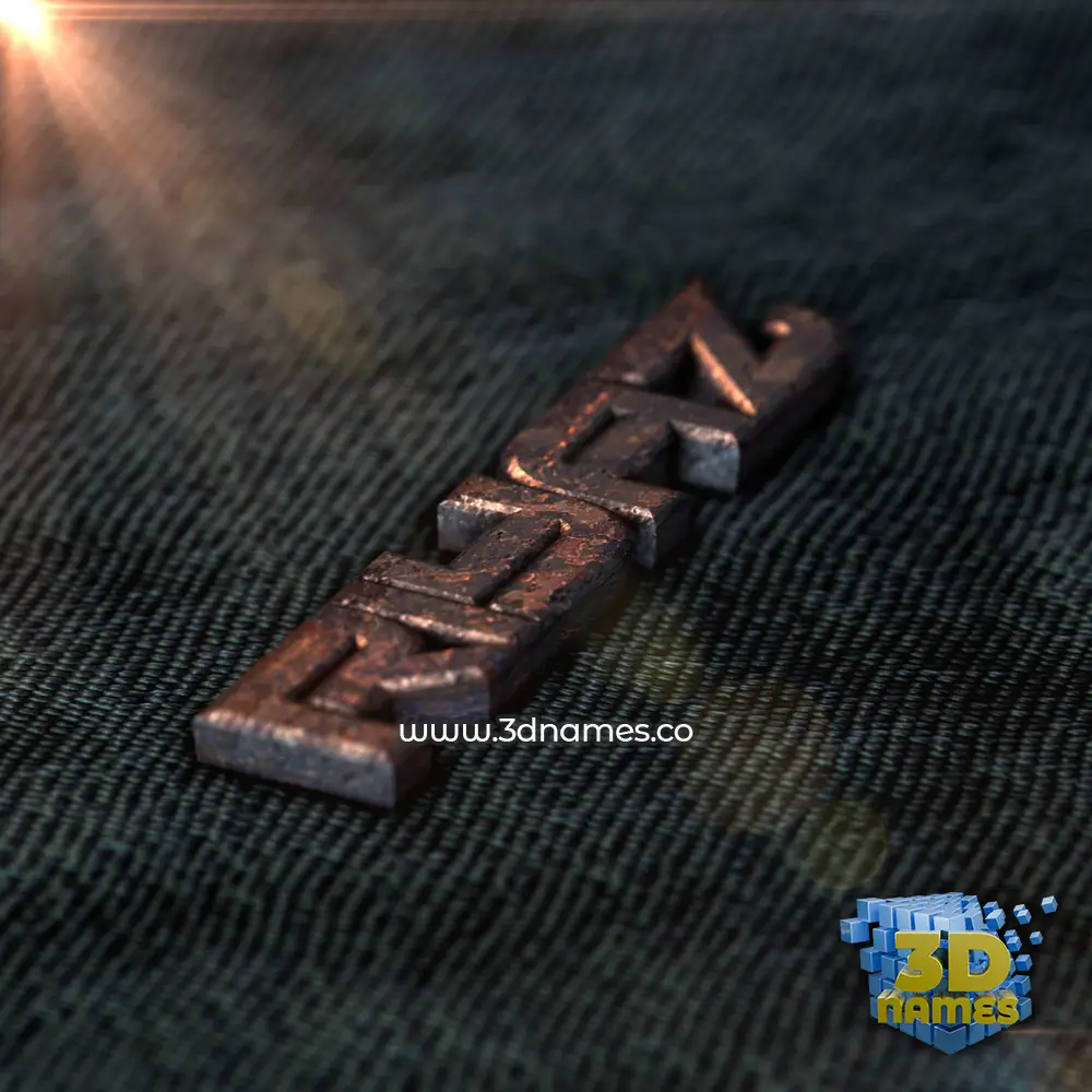 riyaz in Rusty Metal style - 3D name wallpaper