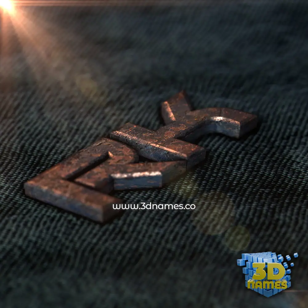 rk in Rusty Metal style - 3D name wallpaper