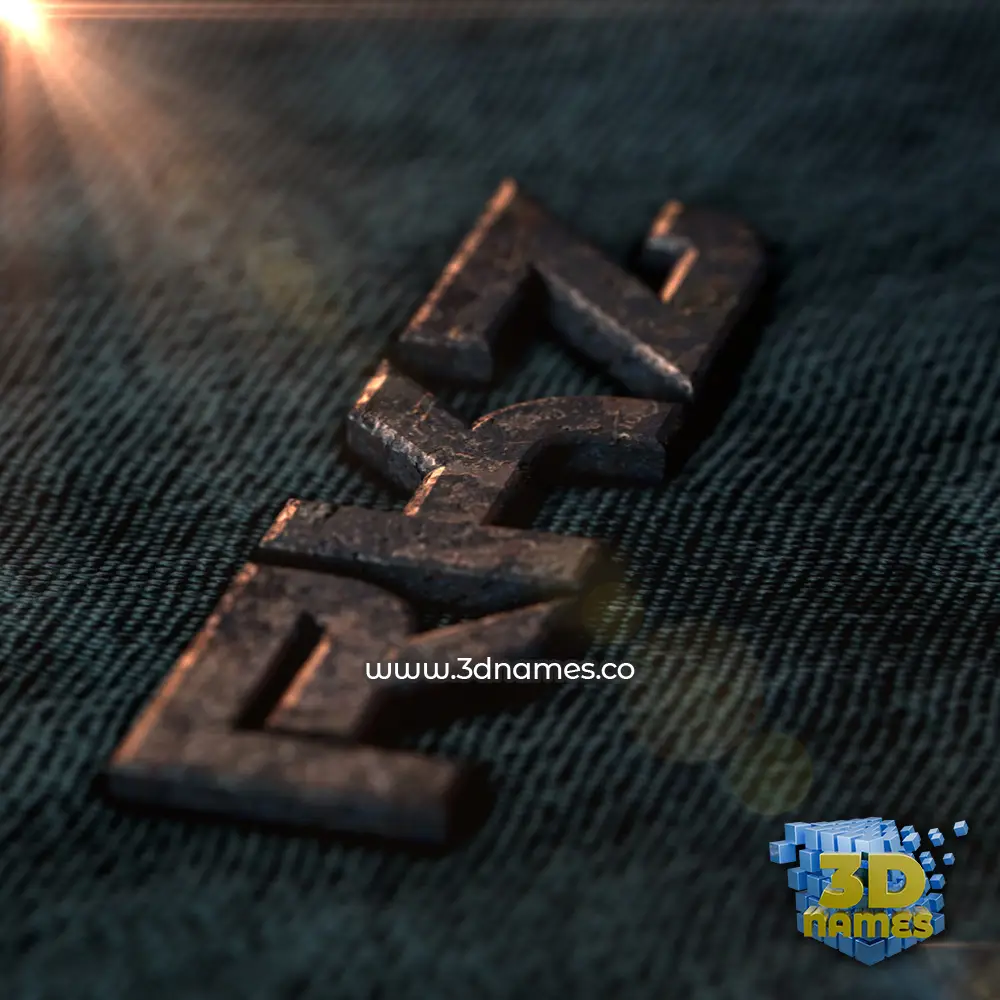 rkz in Rusty Metal style - 3D name wallpaper