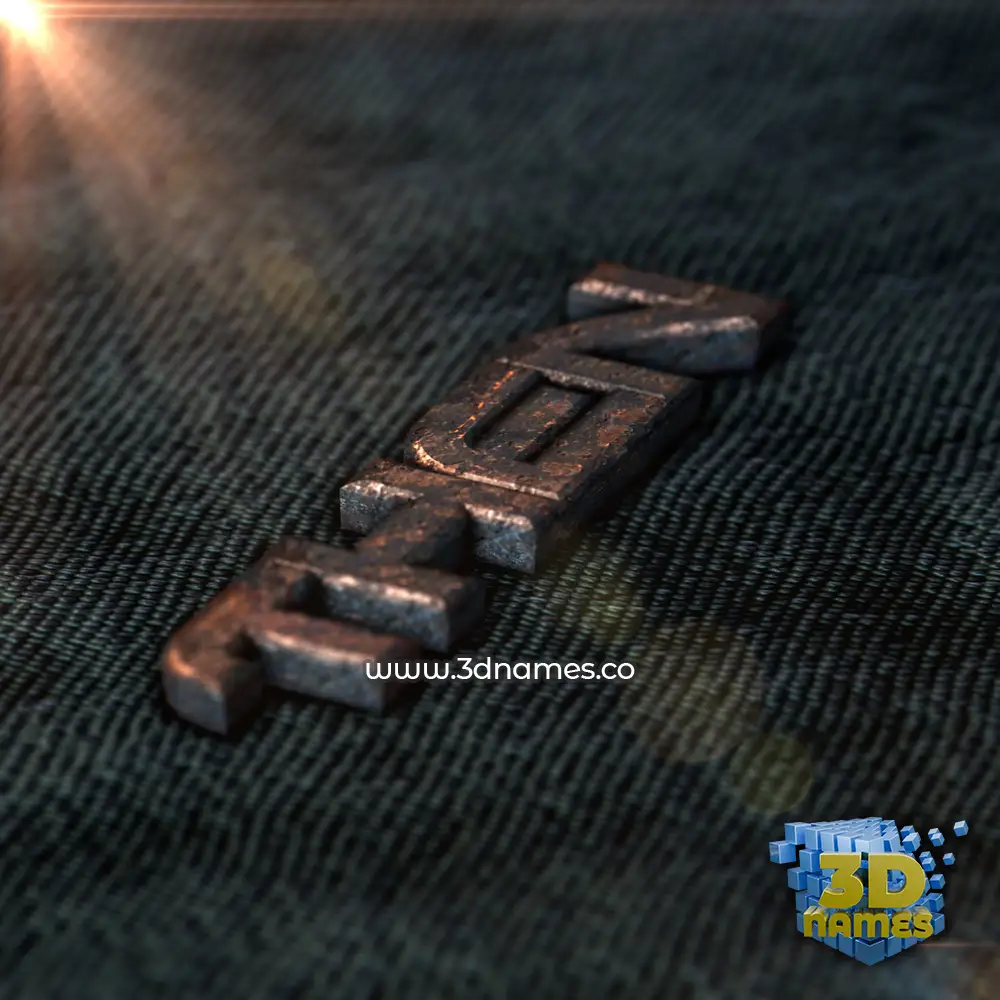 then in Rusty Metal style - 3D name wallpaper