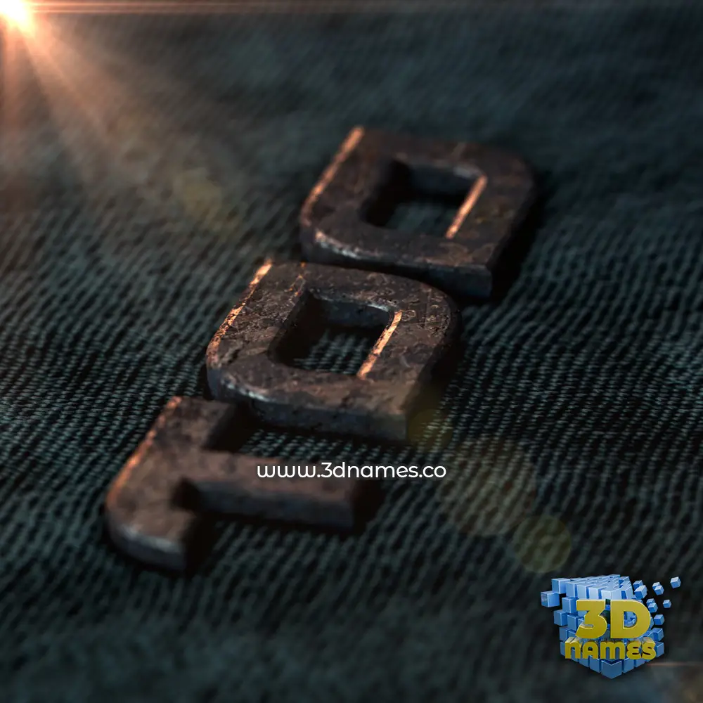 too in Rusty Metal style - 3D name wallpaper