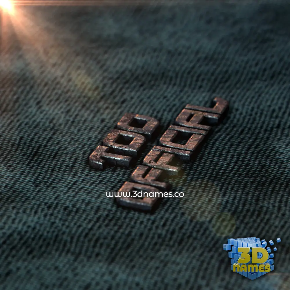 too official in Rusty Metal style - 3D name wallpaper