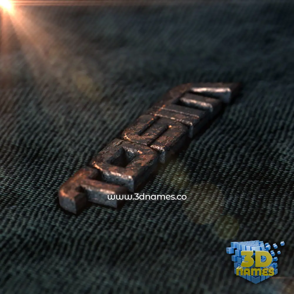 tosim in Rusty Metal style - 3D name wallpaper