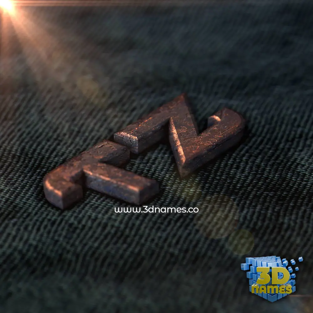 tz in Rusty Metal style - 3D name wallpaper