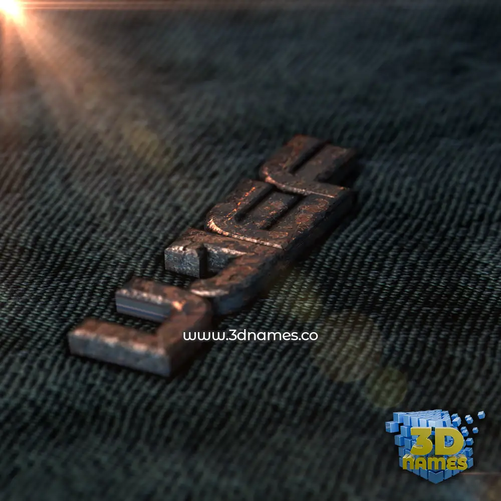 ujef in Rusty Metal style - 3D name wallpaper