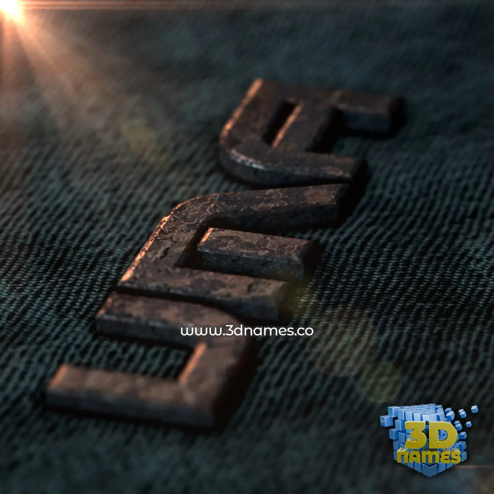 uma in Rusty Metal style - 3D name wallpaper
