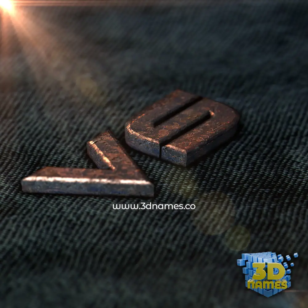 vs in Rusty Metal style - 3D name wallpaper