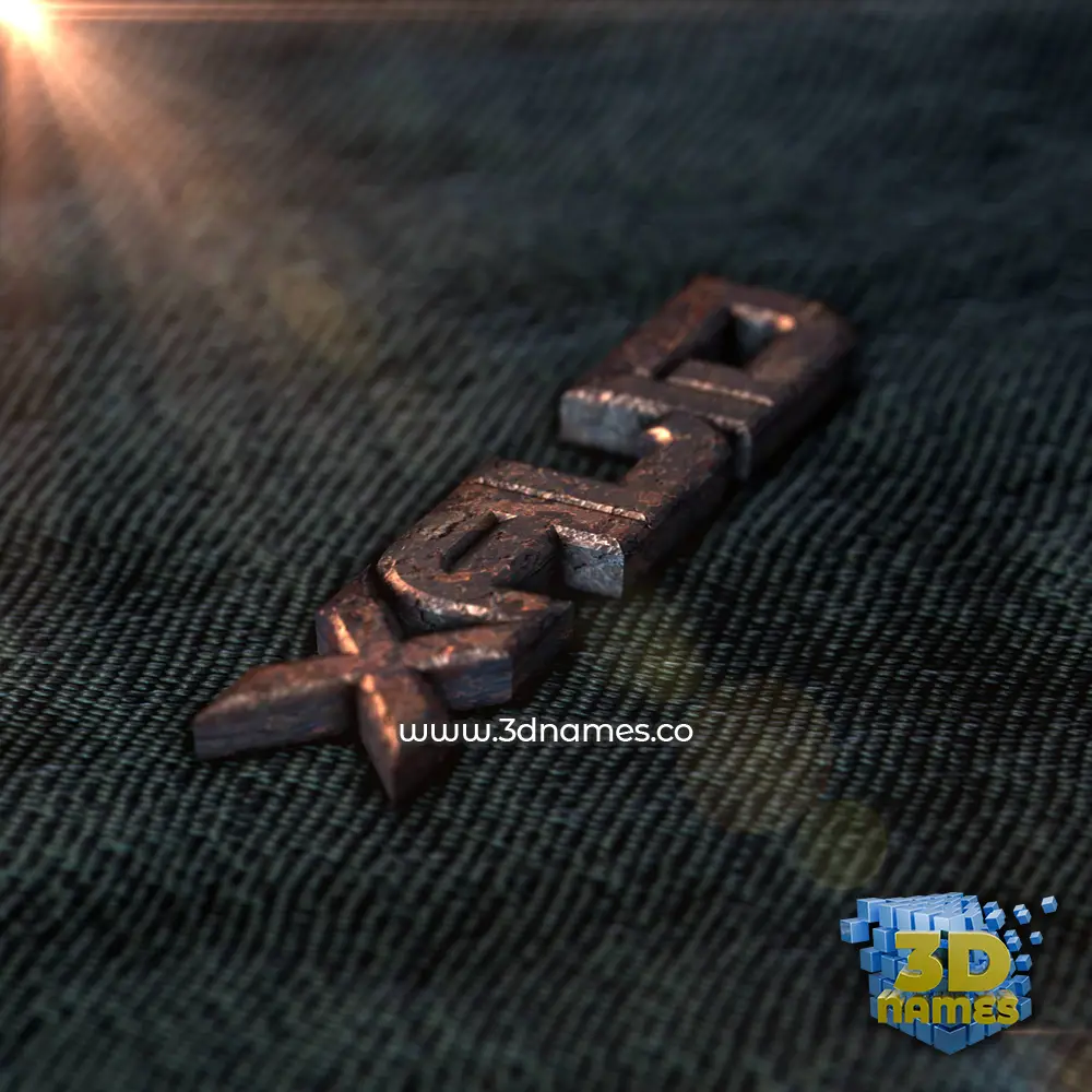 xalid in Rusty Metal style - 3D name wallpaper