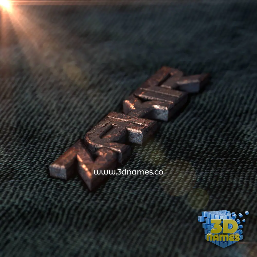 zakir in Rusty Metal style - 3D name wallpaper