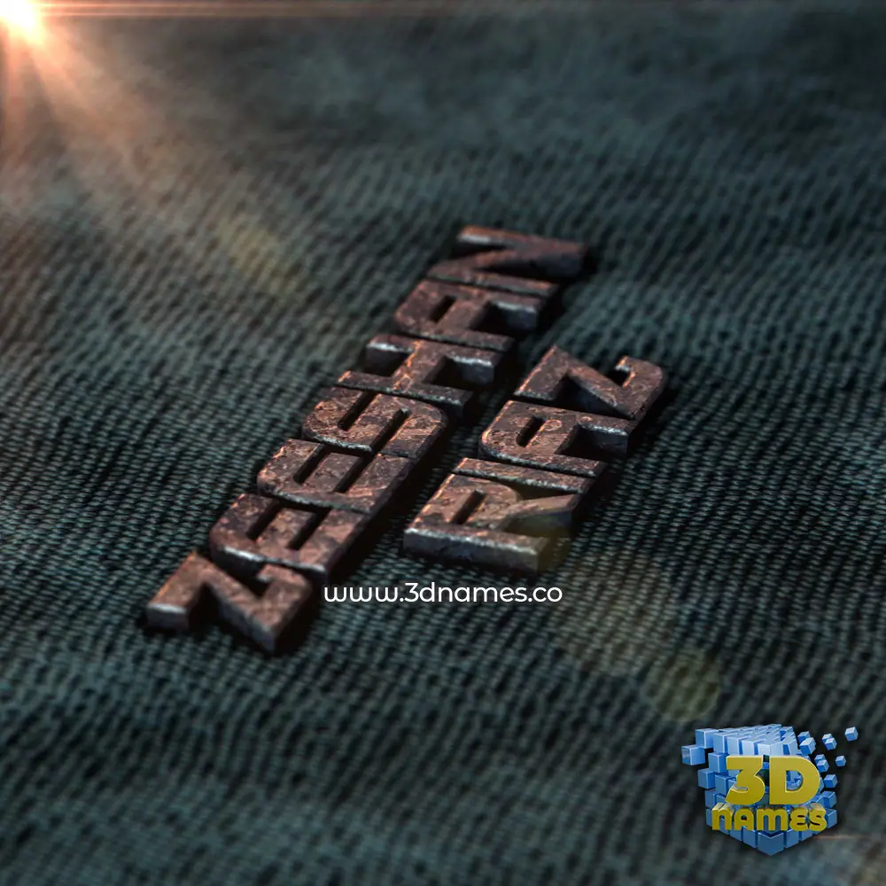 zeeshan riaz in Rusty Metal style - 3D name wallpaper