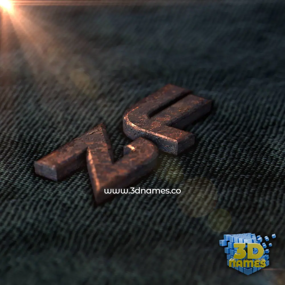 zf in Rusty Metal style - 3D name wallpaper