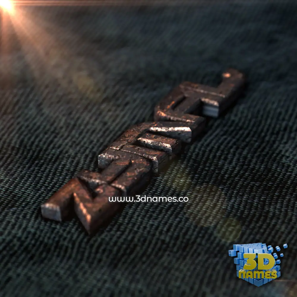 zymal in Rusty Metal style - 3D name wallpaper