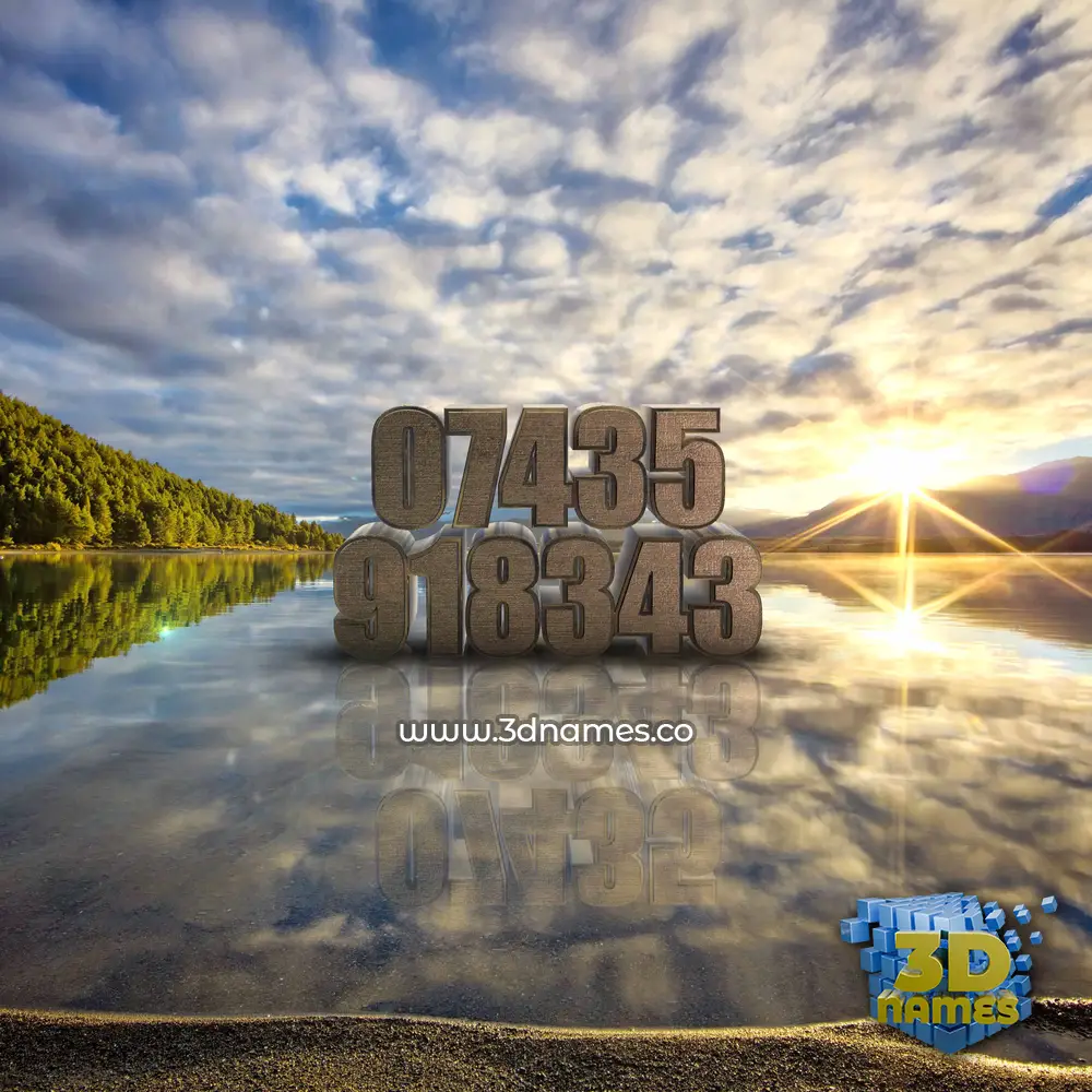 07435 918343 in Morning Sunrise style - 3D name wallpaper
