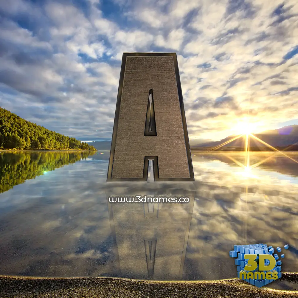 a in Morning Sunrise style - 3D name wallpaper