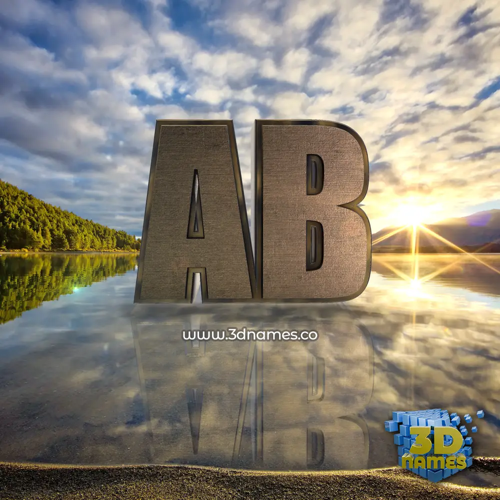 ab in Morning Sunrise style - 3D name wallpaper