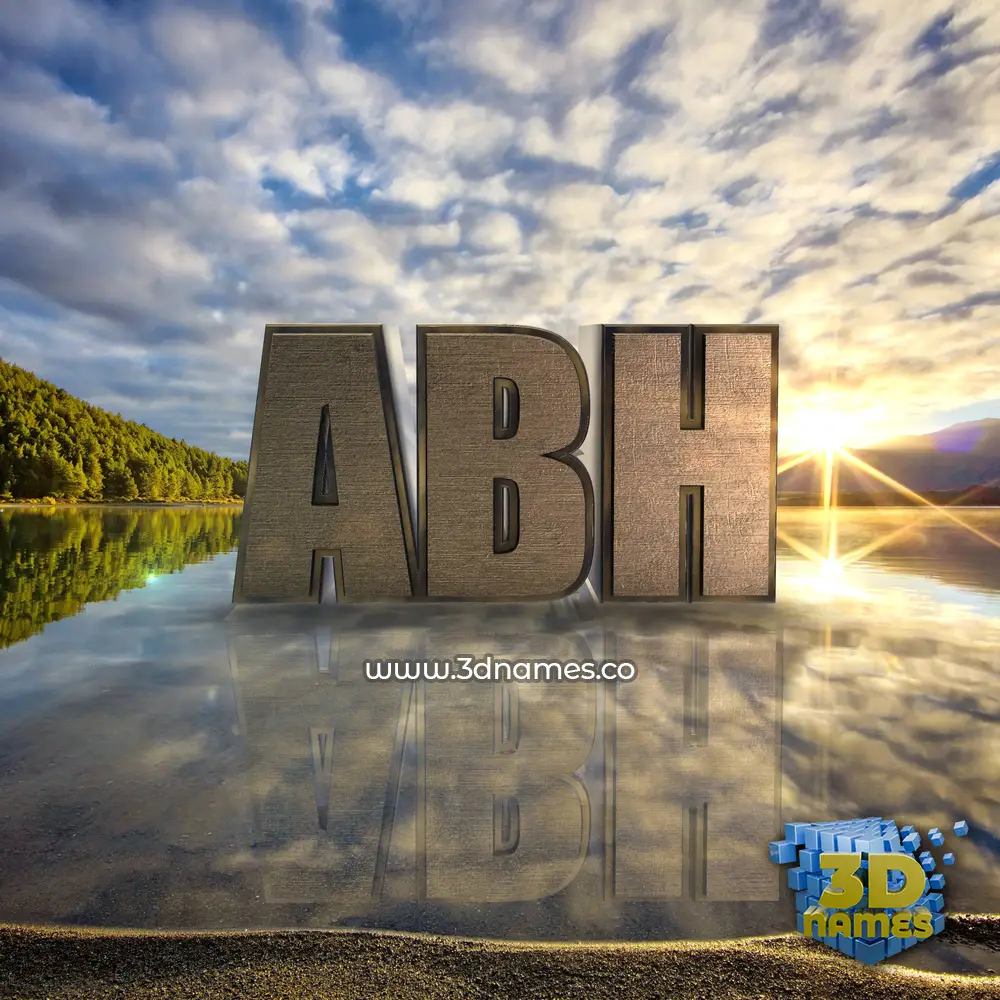 abh in Morning Sunrise style - 3D name wallpaper