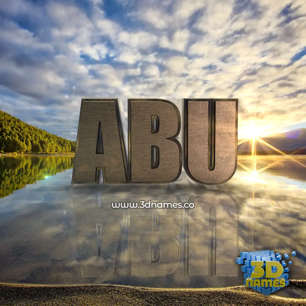 abu in Morning Sunrise style - 3D name wallpaper