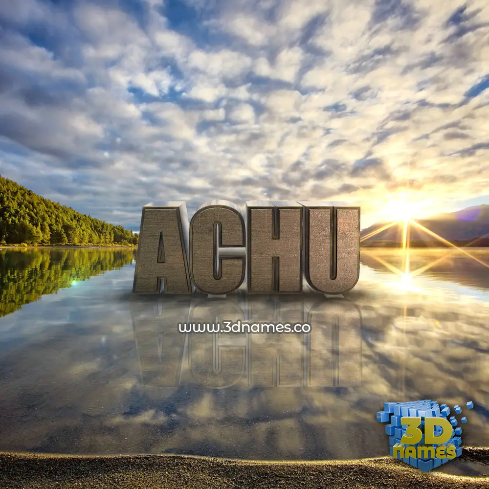 achu in Morning Sunrise style - 3D name wallpaper