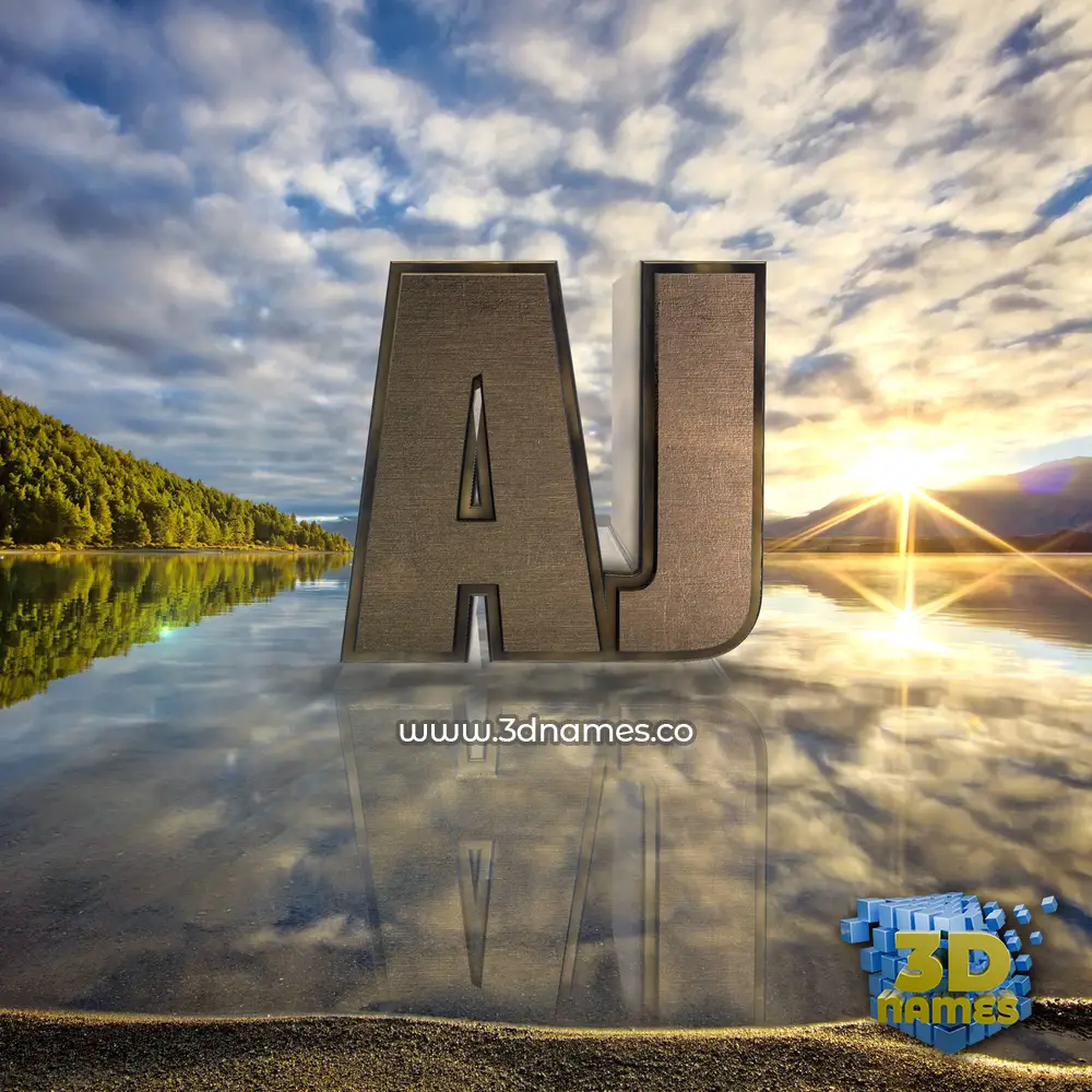 aj in Morning Sunrise style - 3D name wallpaper