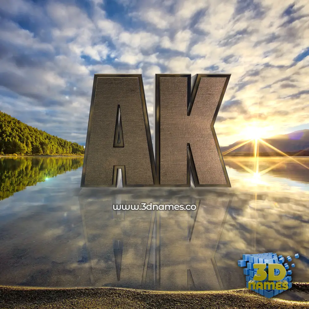 ak in Morning Sunrise style - 3D name wallpaper