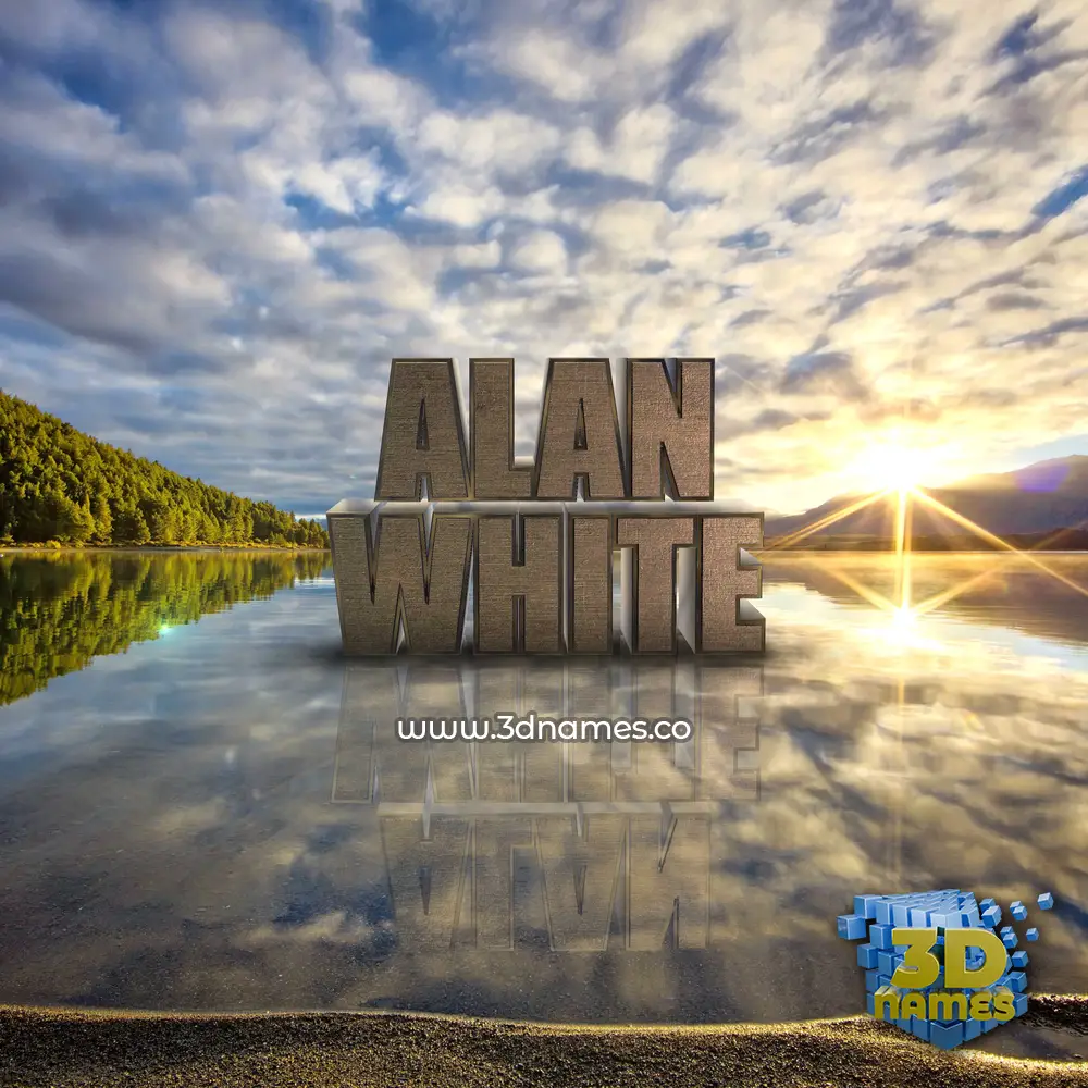 alan white in Morning Sunrise style - 3D name wallpaper