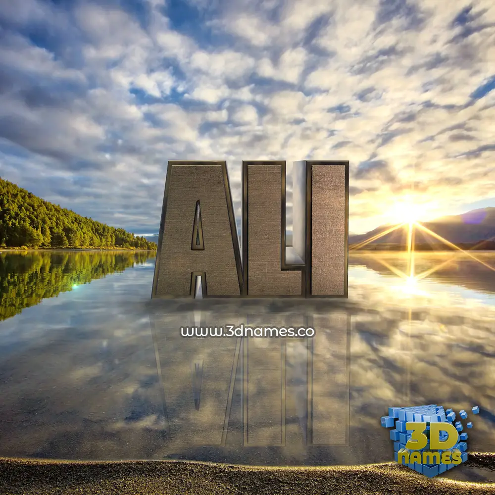 ali in Morning Sunrise style - 3D name wallpaper