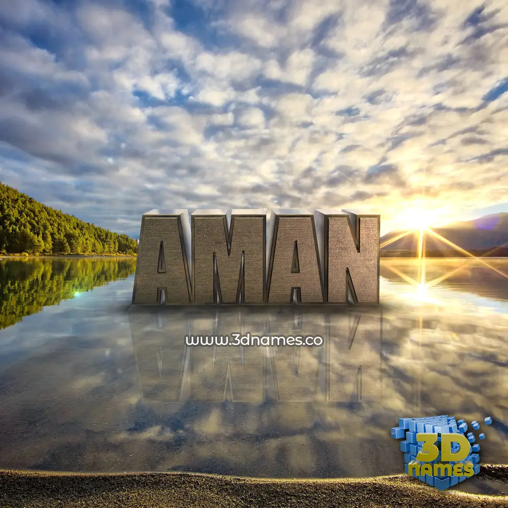 aman in Morning Sunrise style - 3D name wallpaper