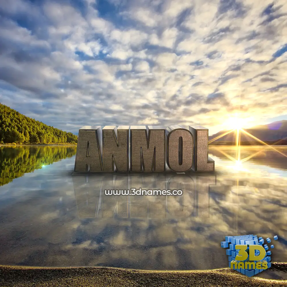 anmol in Morning Sunrise style - 3D name wallpaper