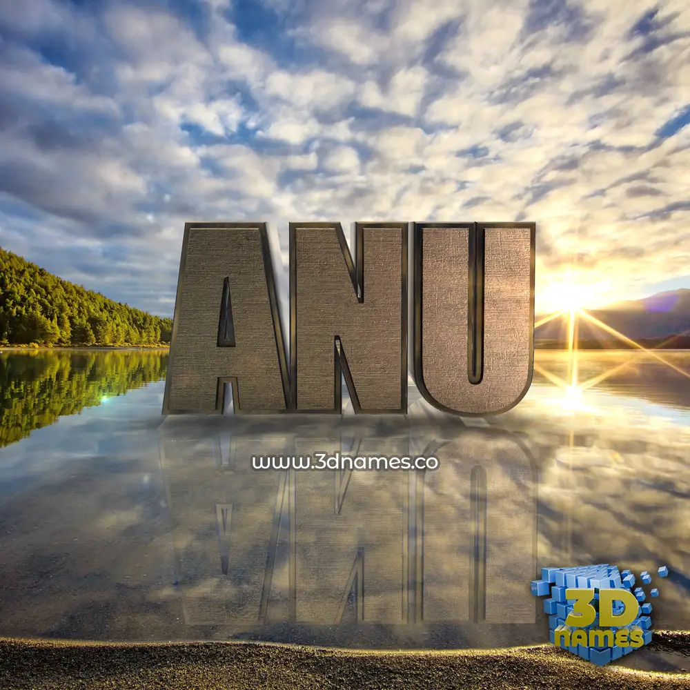 anu in Morning Sunrise style - 3D name wallpaper