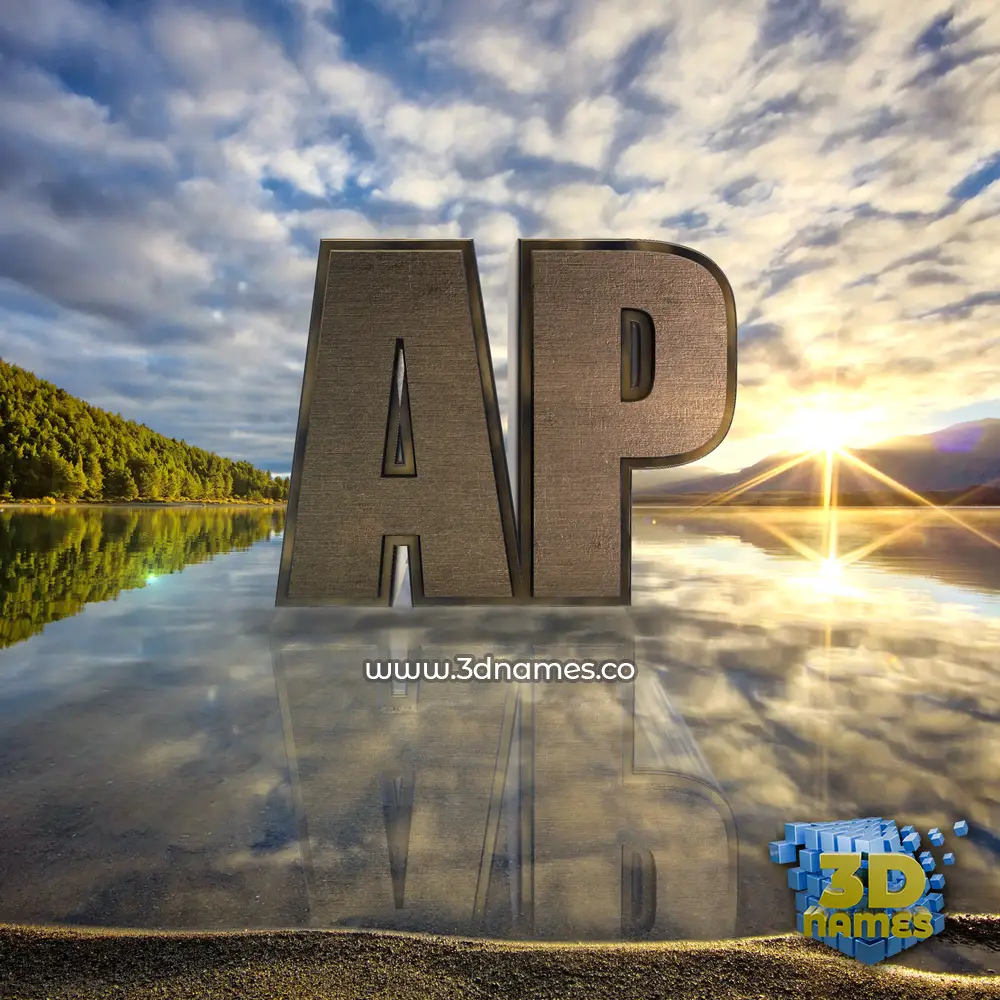 ap in Morning Sunrise style - 3D name wallpaper