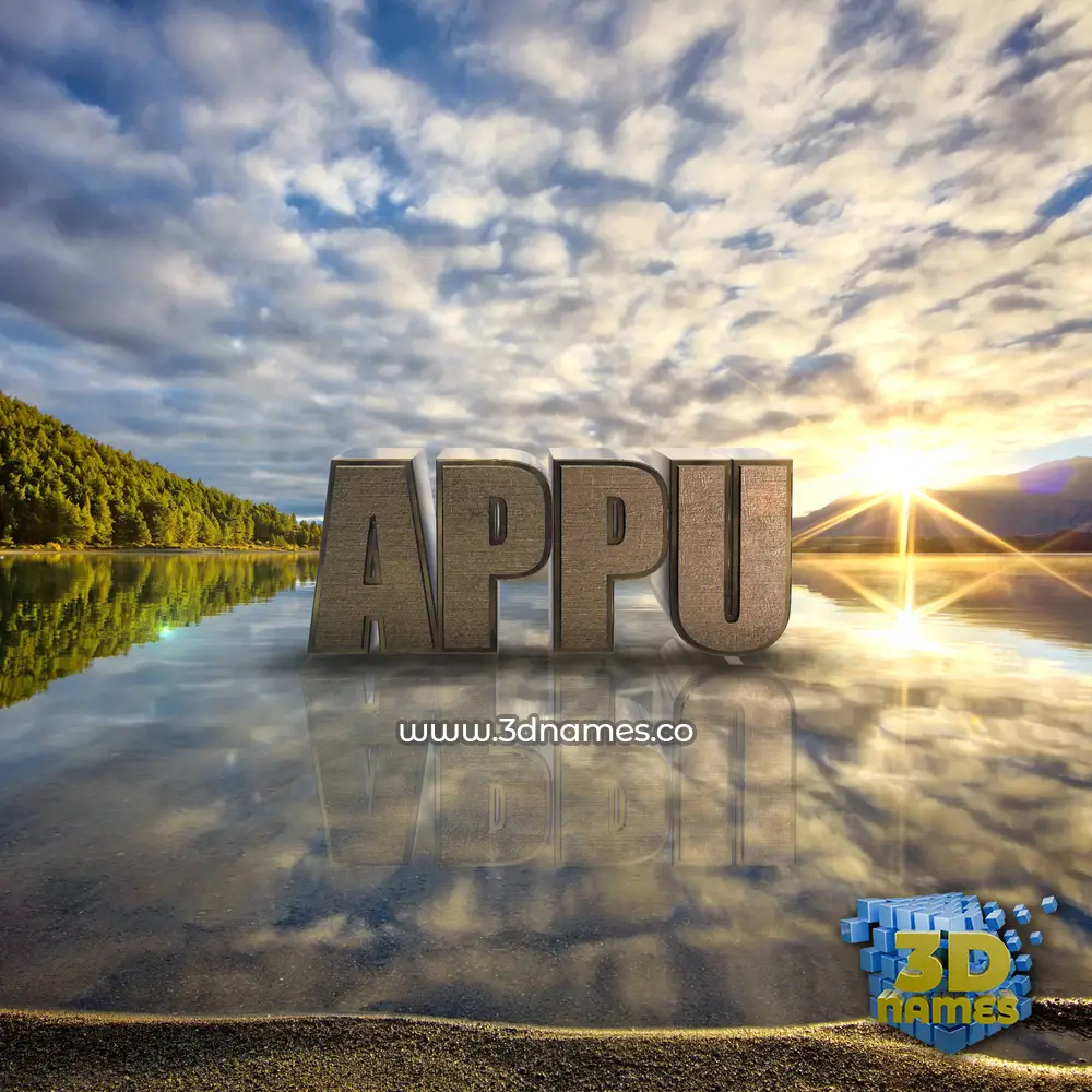appu in Morning Sunrise style - 3D name wallpaper