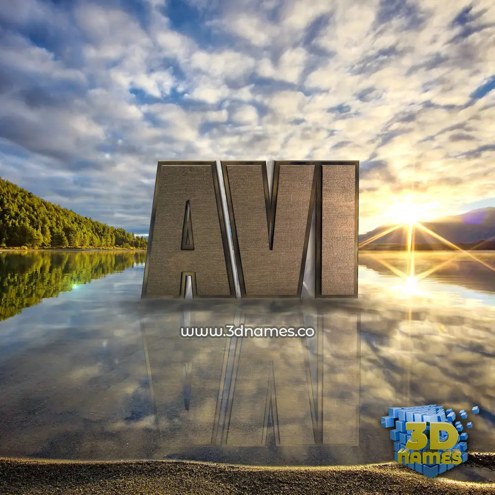 avi in Morning Sunrise style - 3D name wallpaper