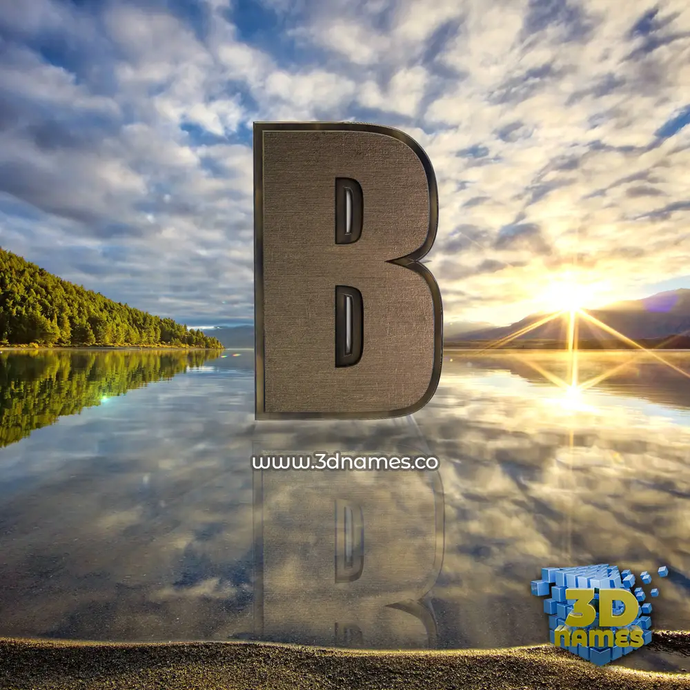 b in Morning Sunrise style - 3D name wallpaper