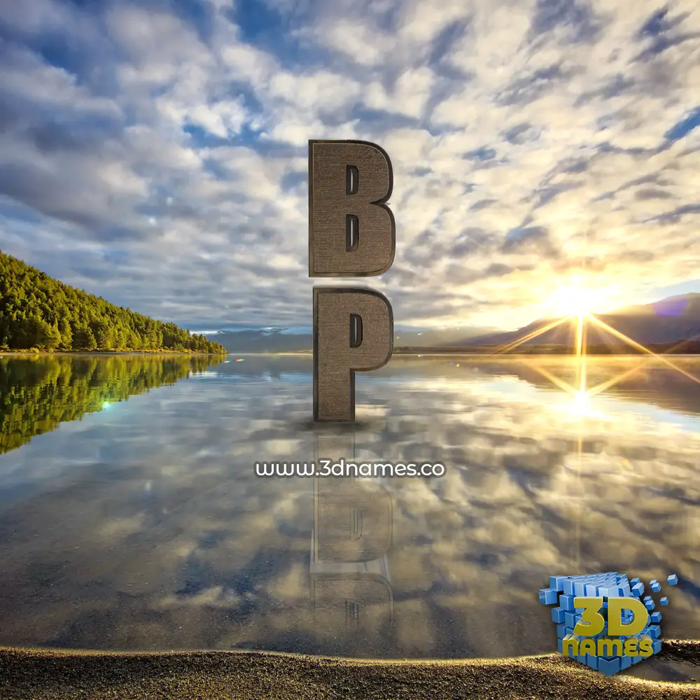 b p in Morning Sunrise style - 3D name wallpaper