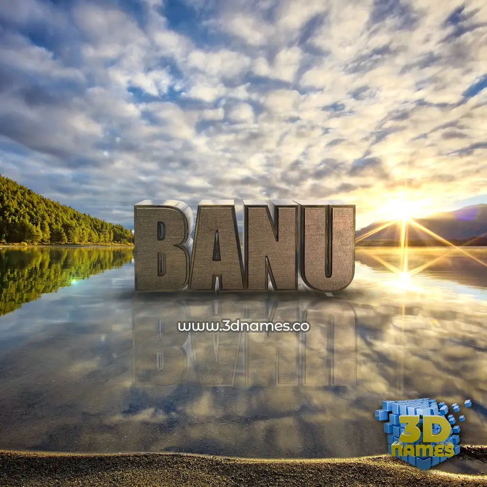 banu in Morning Sunrise style - 3D name wallpaper