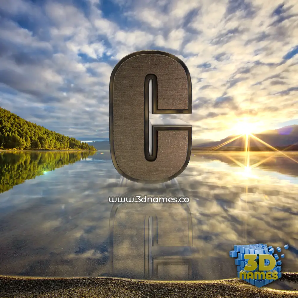 c in Morning Sunrise style - 3D name wallpaper