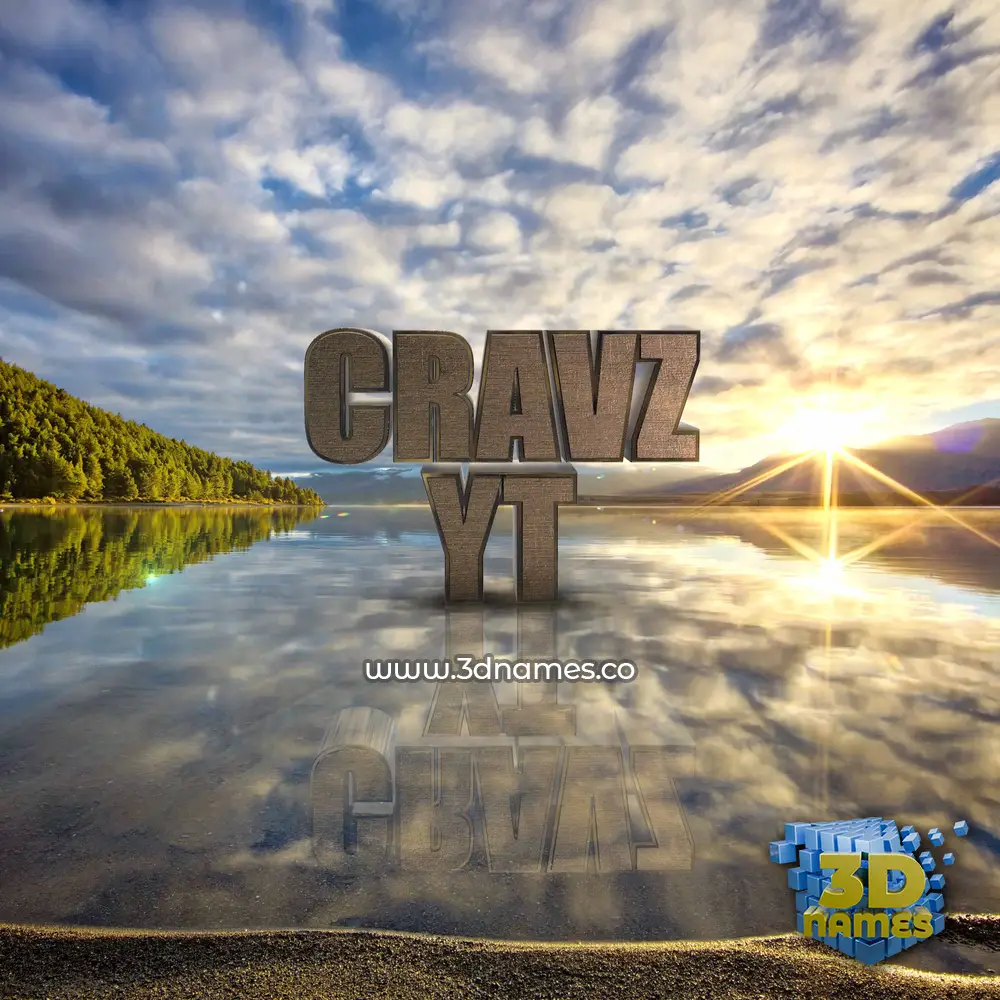 cravz yt in Morning Sunrise style - 3D name wallpaper