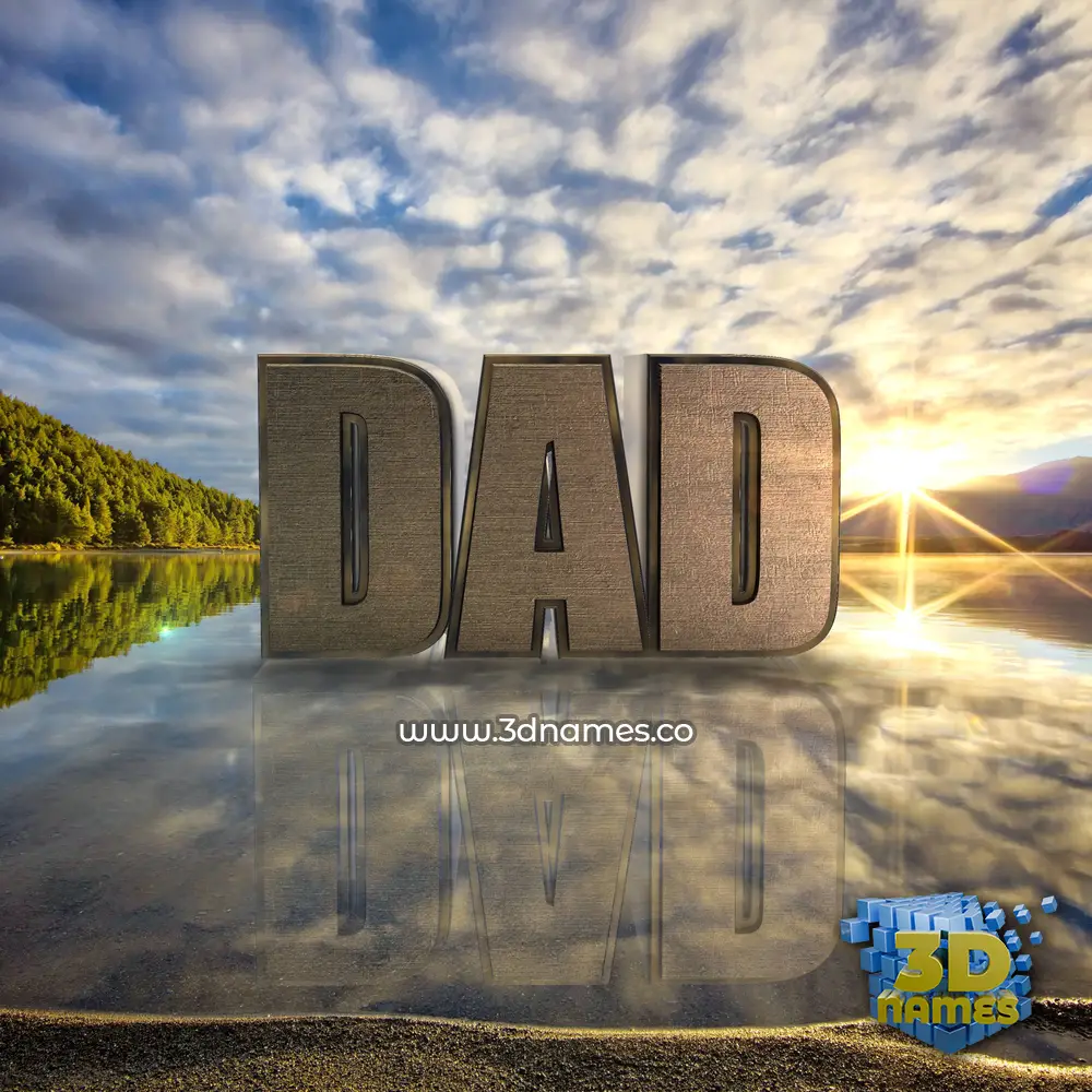 dad in Morning Sunrise style - 3D name wallpaper