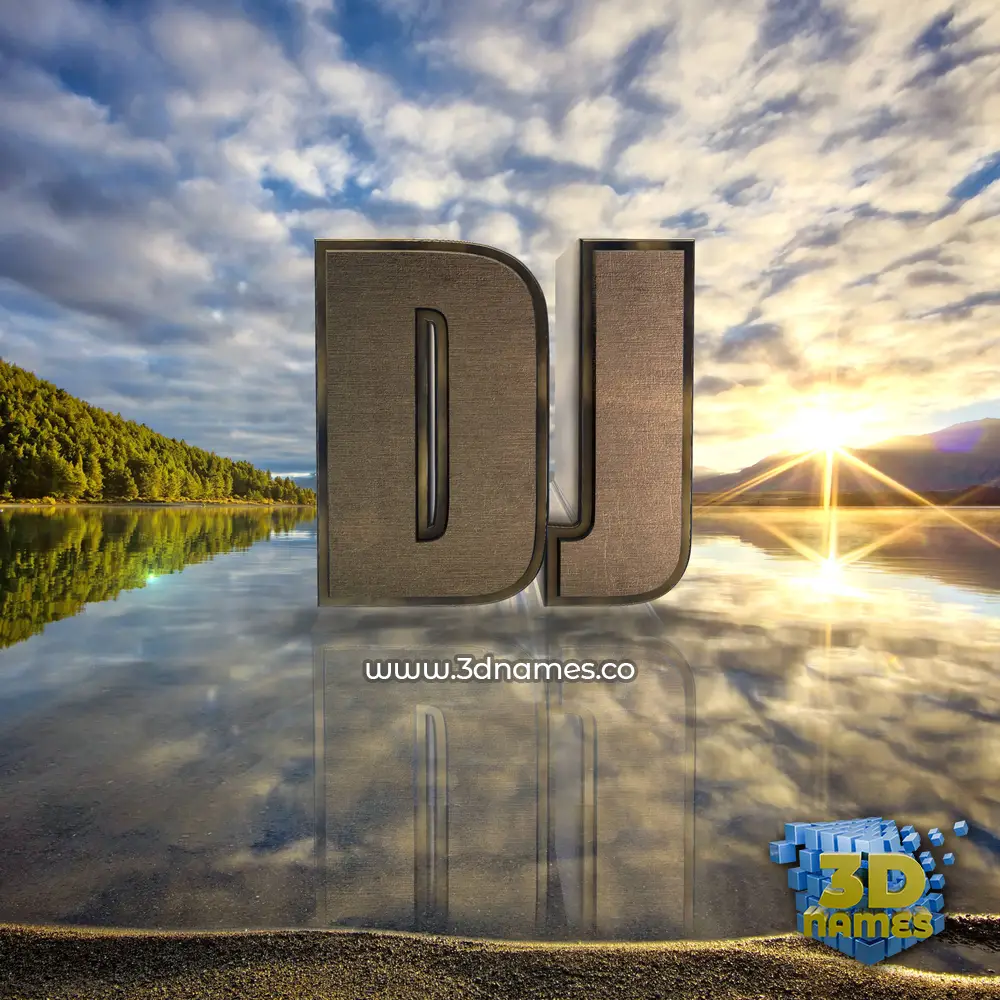 dj in Morning Sunrise style - 3D name wallpaper
