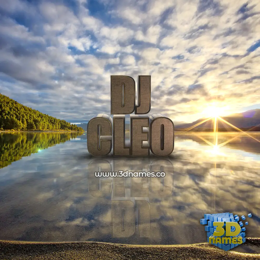 dj cleo in Morning Sunrise style - 3D name wallpaper