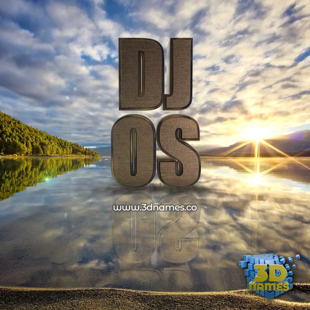 dj os in Morning Sunrise style - 3D name wallpaper