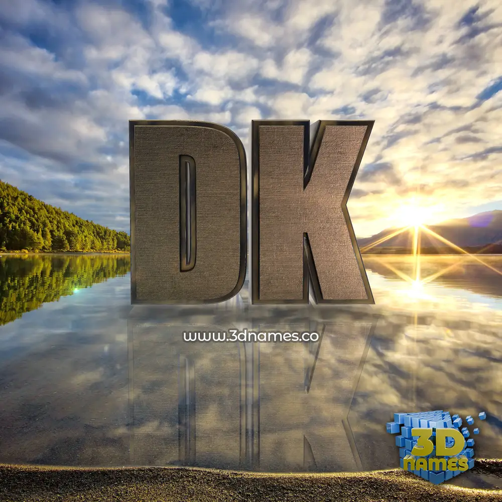 dk in Morning Sunrise style - 3D name wallpaper