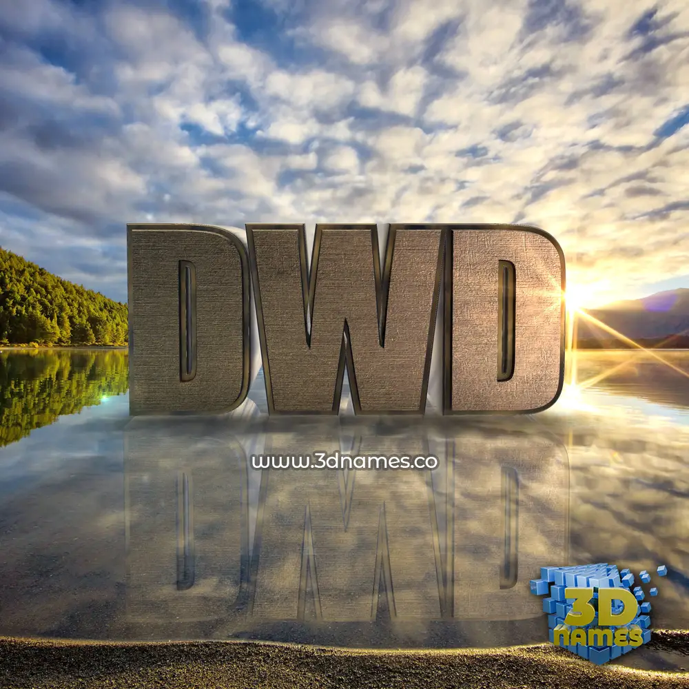 dwd in Morning Sunrise style - 3D name wallpaper