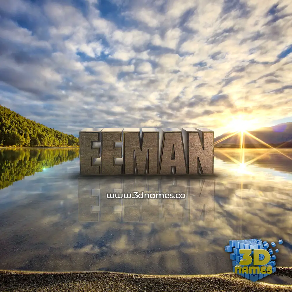 eeman in Morning Sunrise style - 3D name wallpaper