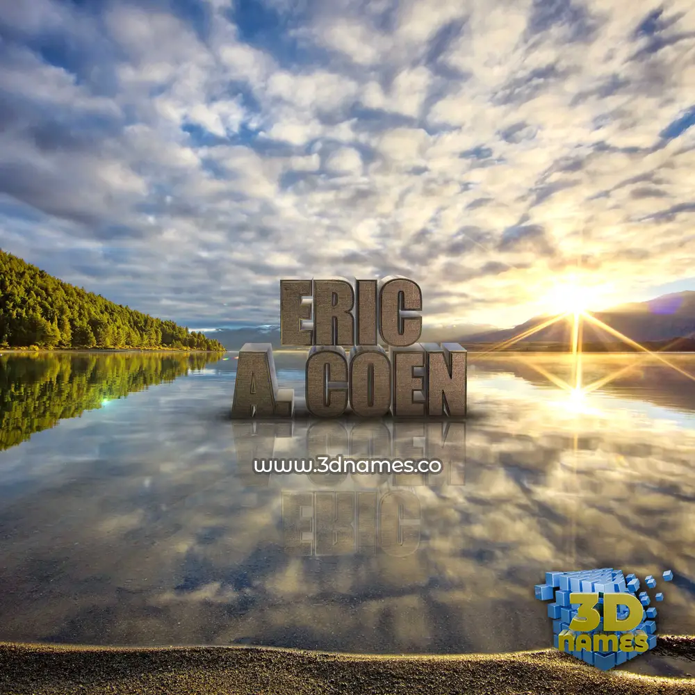 eric a. coen in Morning Sunrise style - 3D name wallpaper