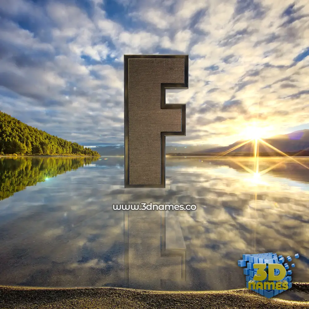 f in Morning Sunrise style - 3D name wallpaper