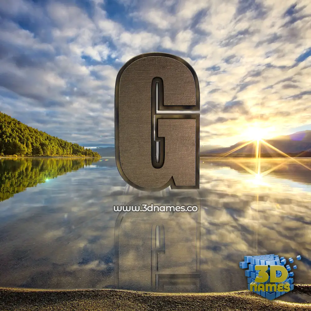 g in Morning Sunrise style - 3D name wallpaper
