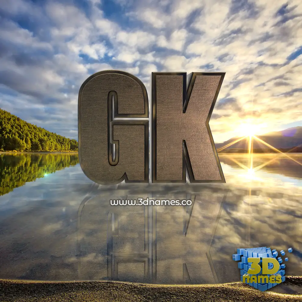 gk in Morning Sunrise style - 3D name wallpaper